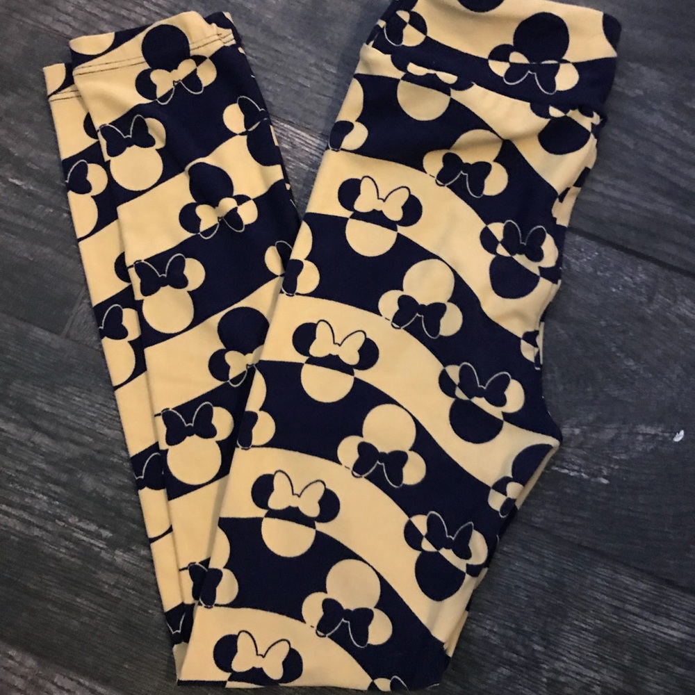 Kids Lularoe Disney Leggings Light yellow and Navy